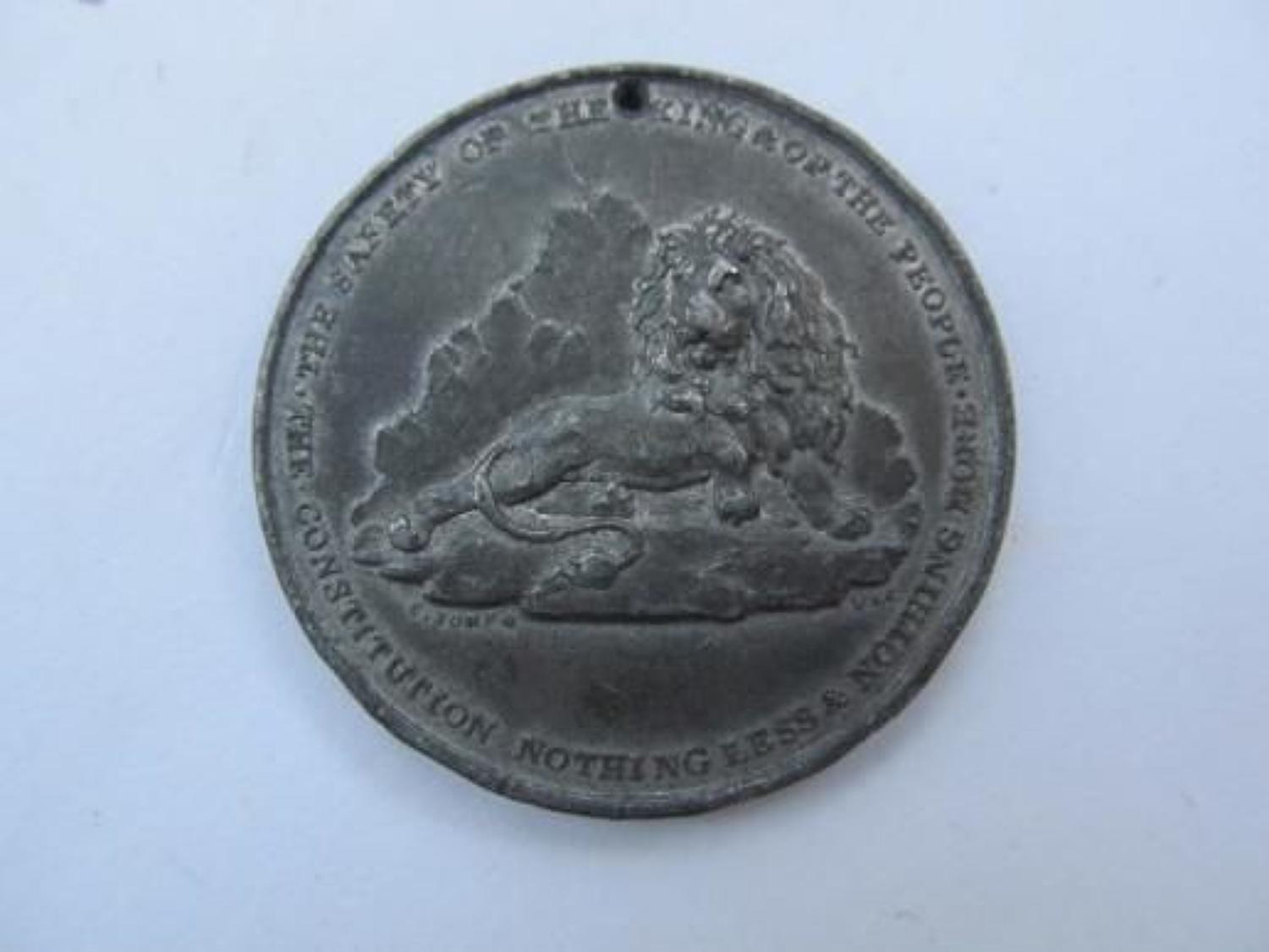 Birmingham Political Union 1830 Medallion