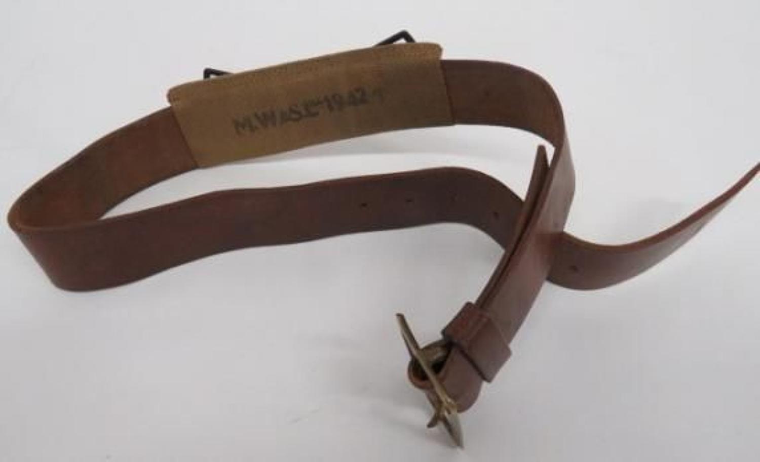 WW 2 Home Guard Leather Belt and Webbing Rear Sleeve Fitting