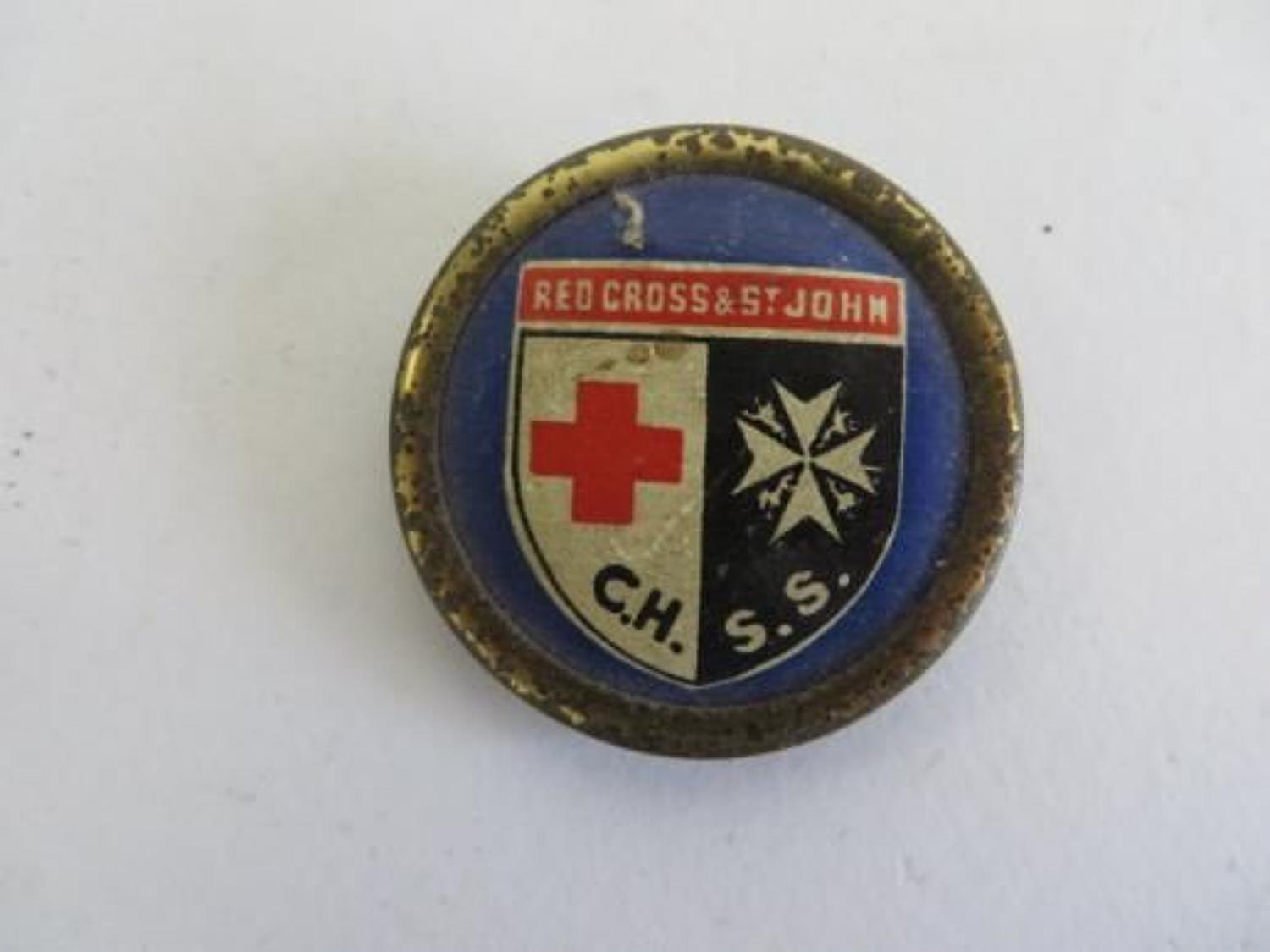 WW2 Red Cross & St John Day Lapel Badge