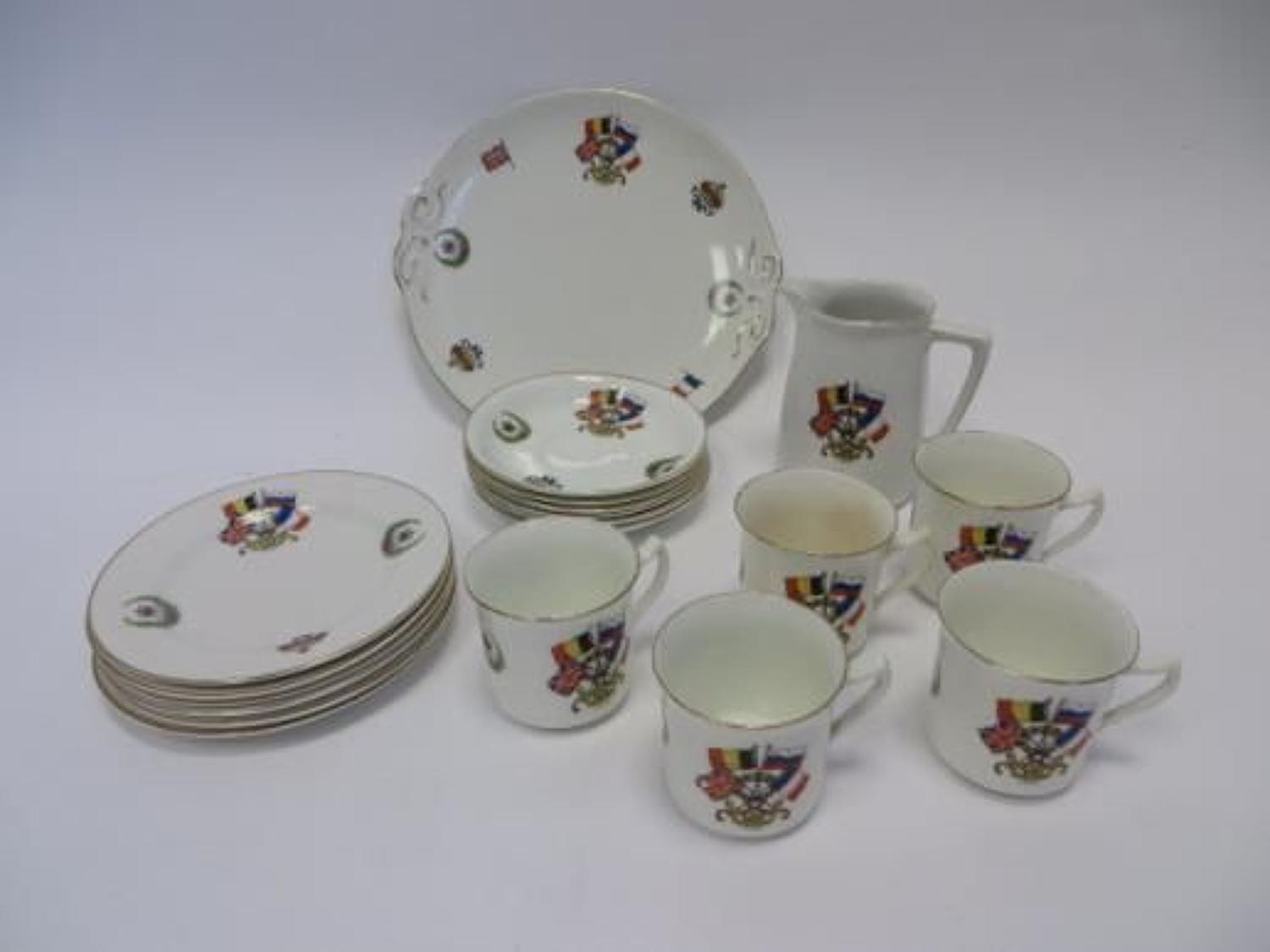 WW1 Commerative china tea service and side plates