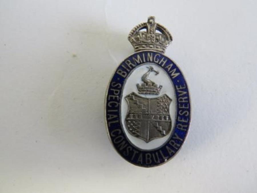 Birmingham Special Constabulary Reserve Lapel Badge