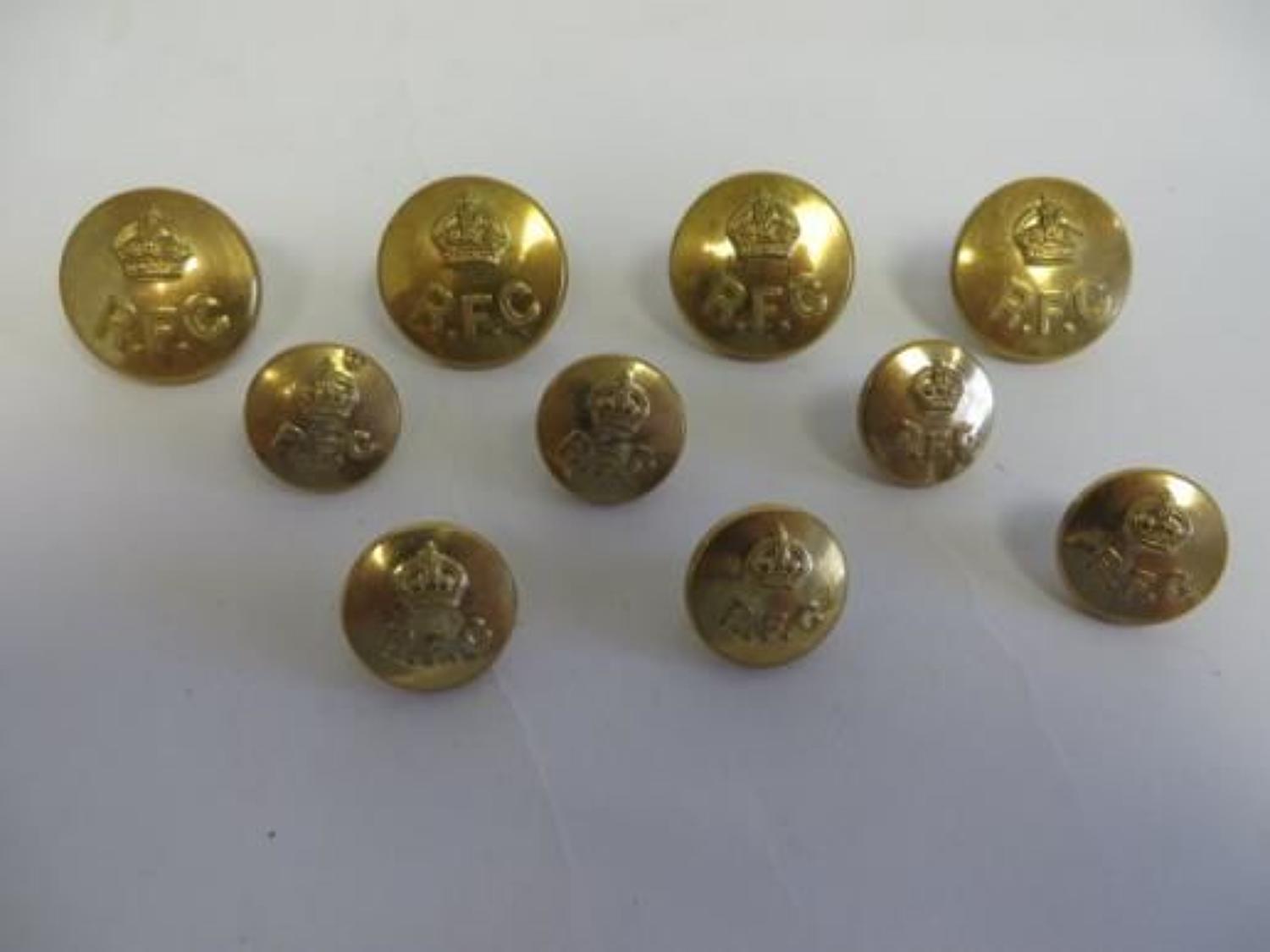 Good Complete Original set of Royal Flying Corps Officers Buttons