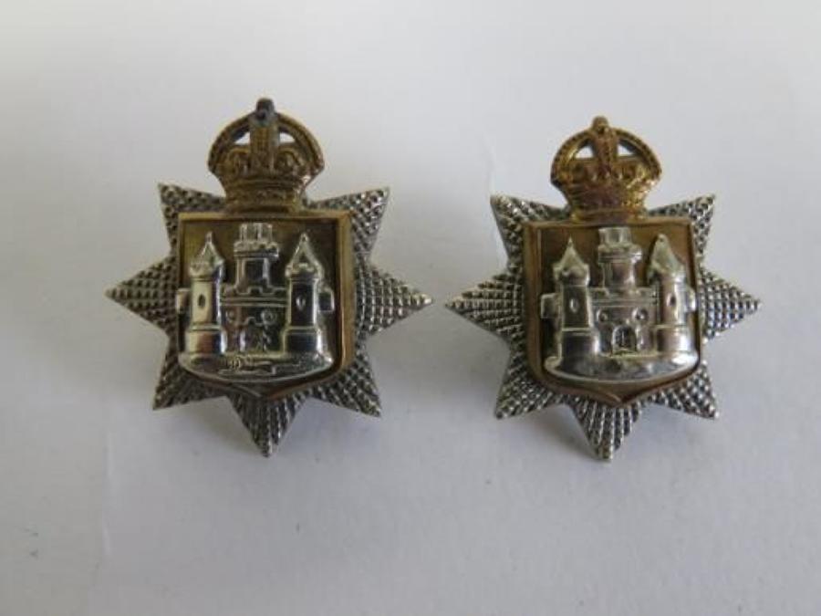 Pair of Post 1901 East Surrey Officer Collar Badges