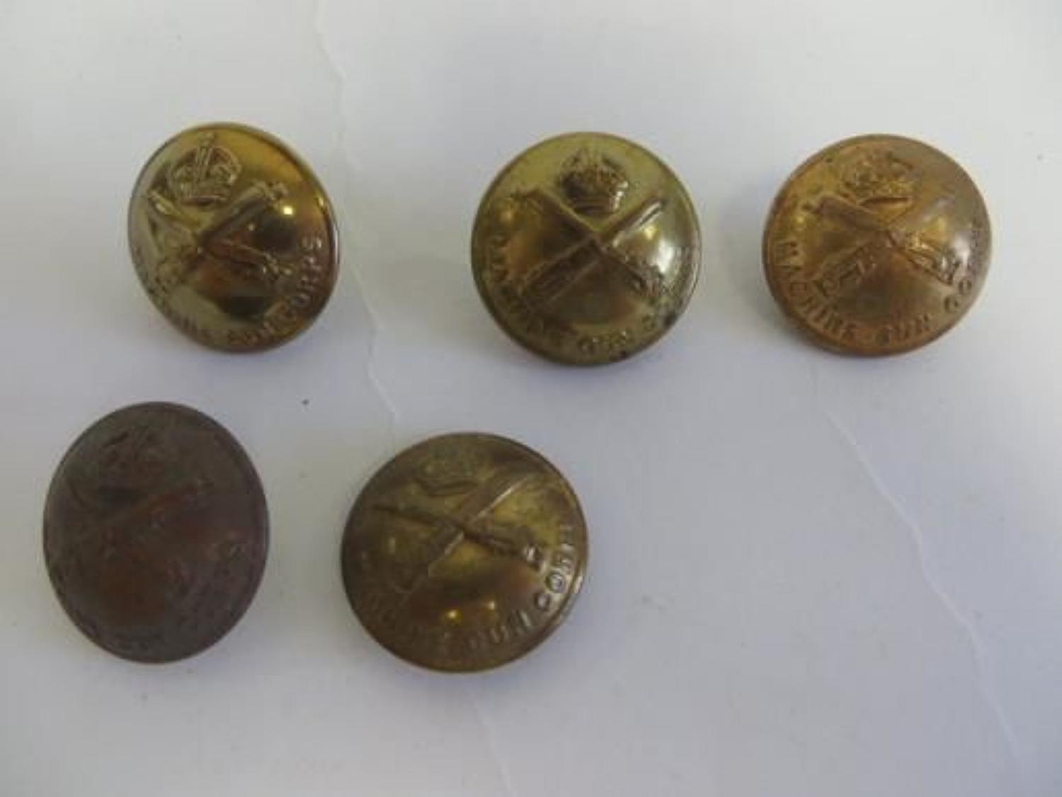Machine Gun Corps Set of 5 Large Buttons