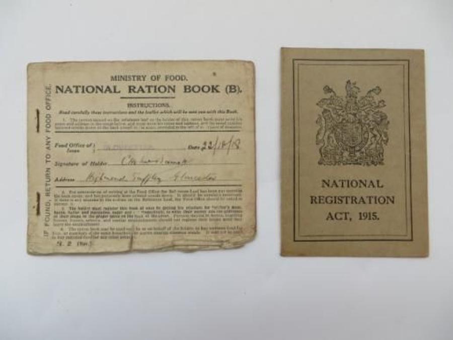 WW 1 National Registration Card and Ration Book