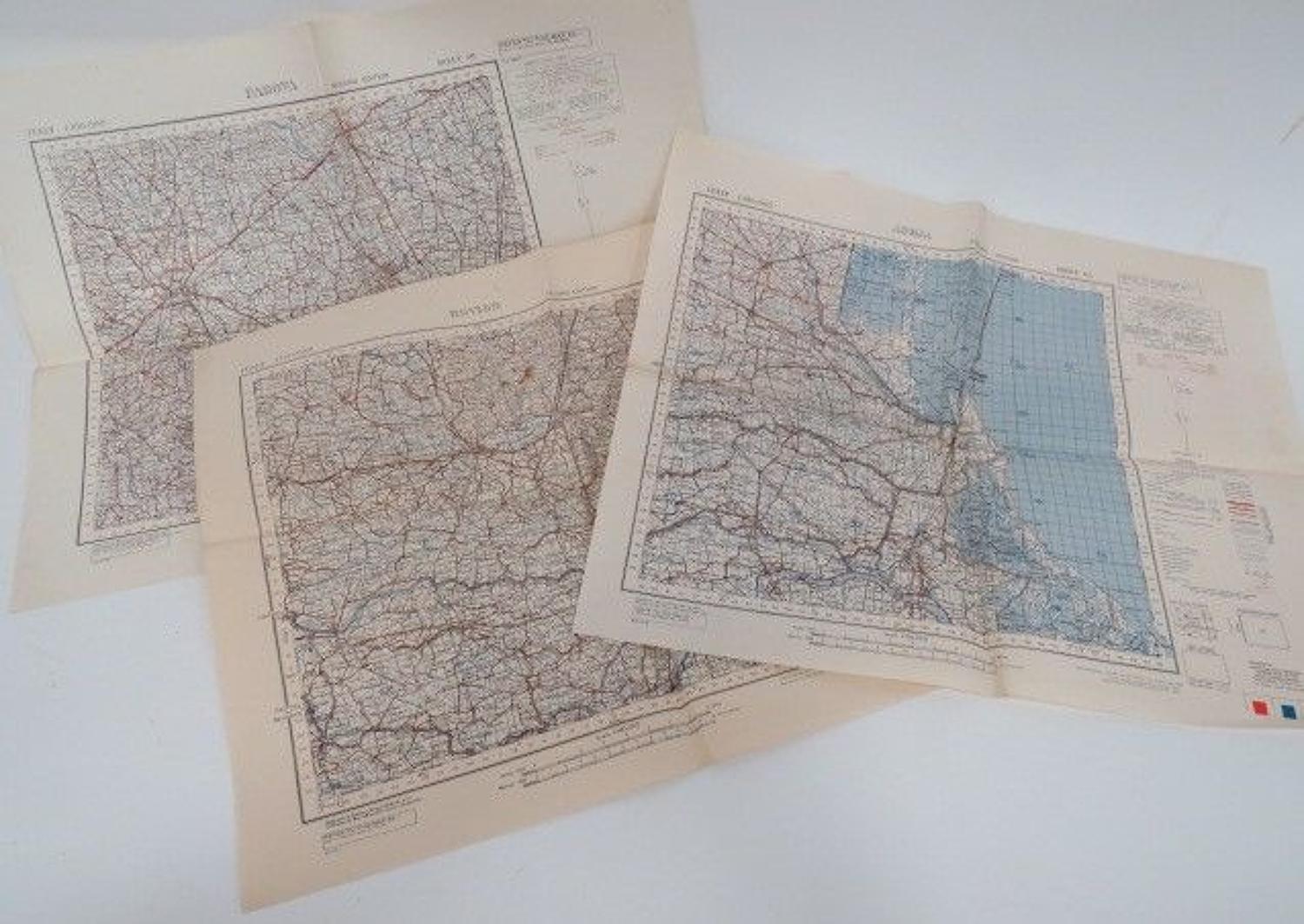 Set of 3 WW 2 Invasion Maps of Italy