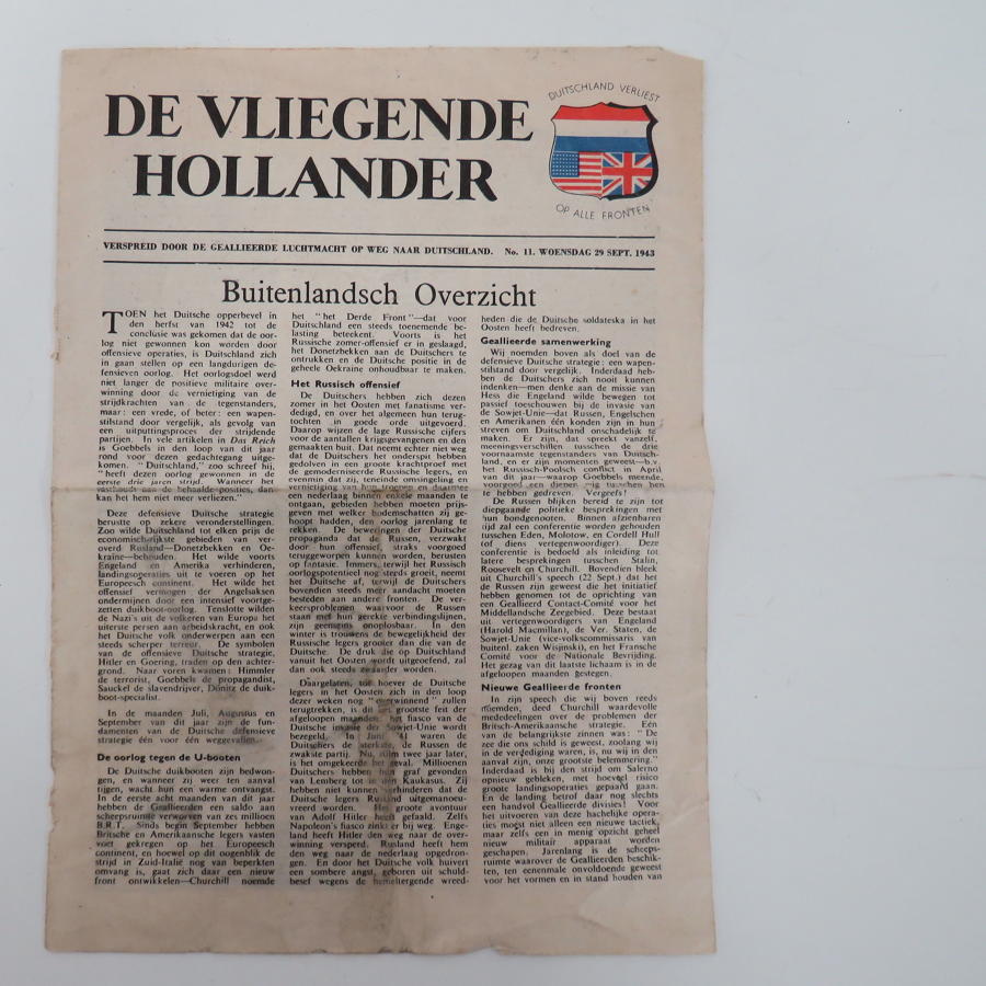 WW 2 R.A.F Air Dropped Propaganda Dutch Newsletter