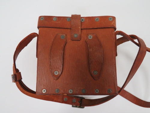 Rare 1939 Pattern Leather Binocular Pouch and Binoculars