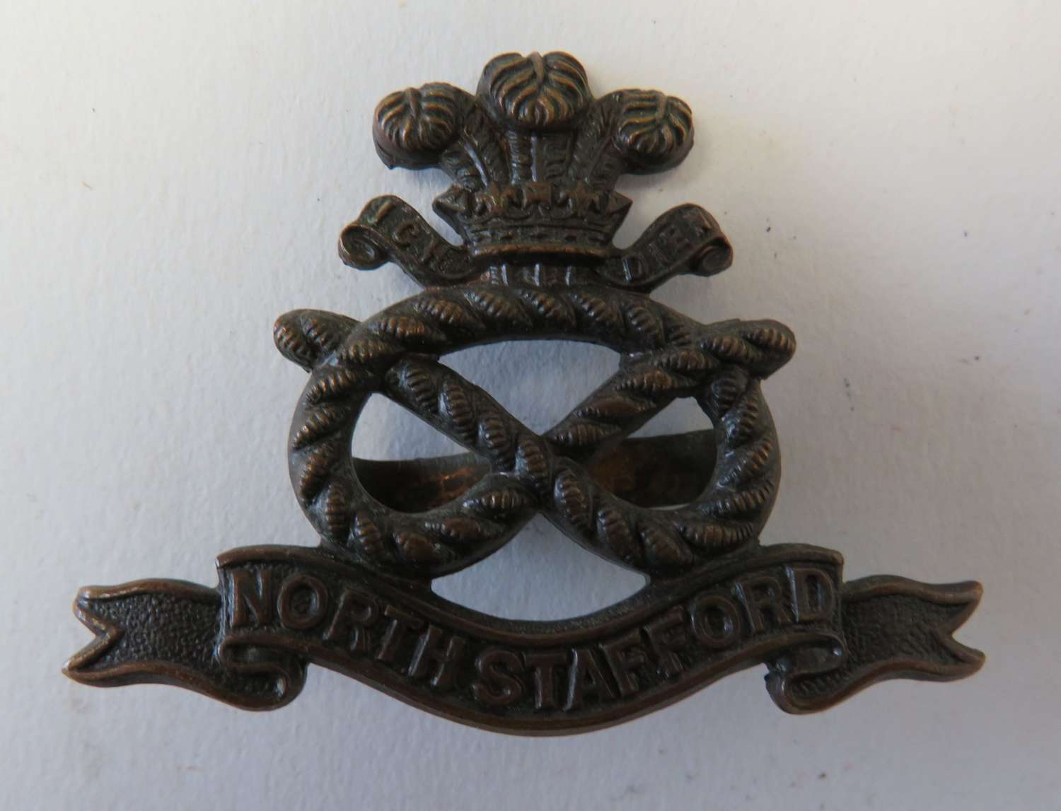 North Stafford Officers Bronzed Cap Badge