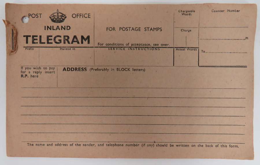 WW 2 Unused Post Office Telegrams