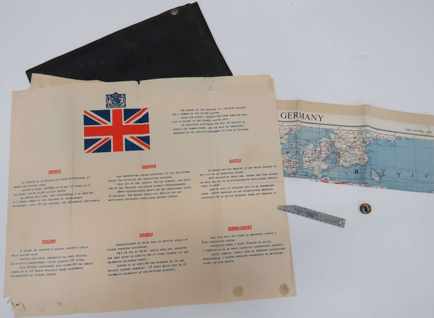 Rare Early Cold War Escape and Evasion Air Crew Kit