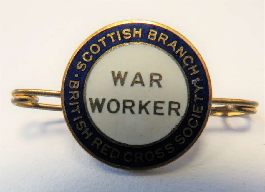 Scottish Branch Red Cross War Worker Lapel Badge