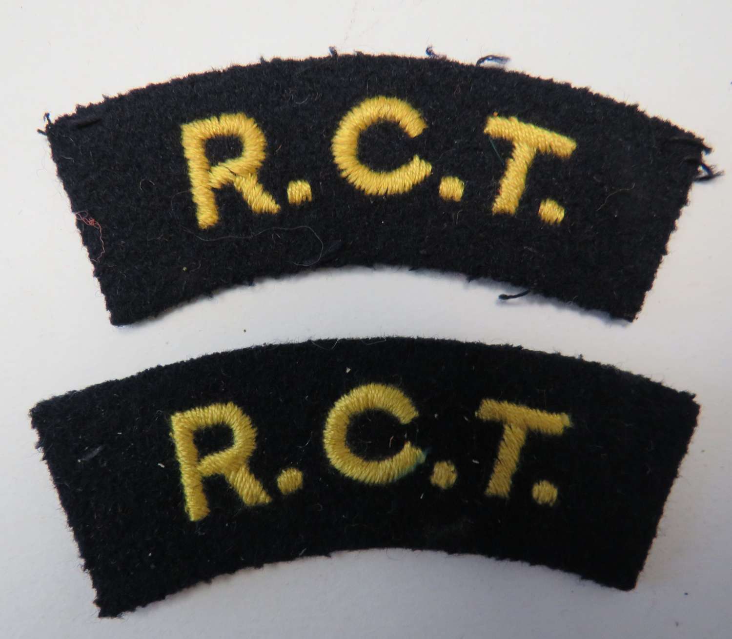 Pair of R.C.T Shoulder Titles