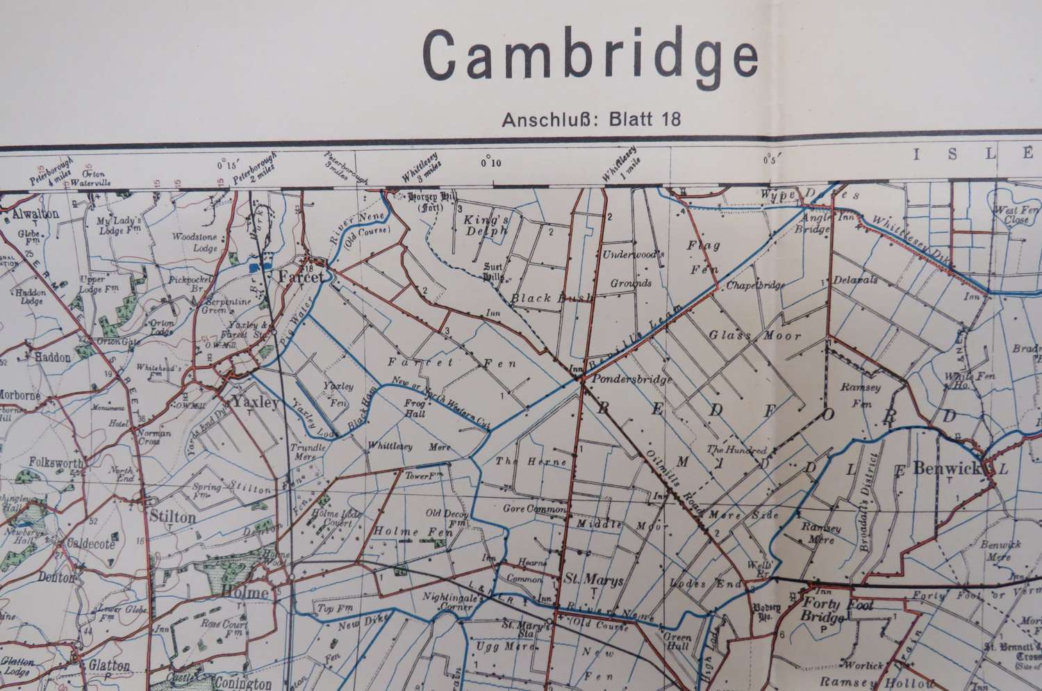 WW 2 German Invasion Map of Cambridge