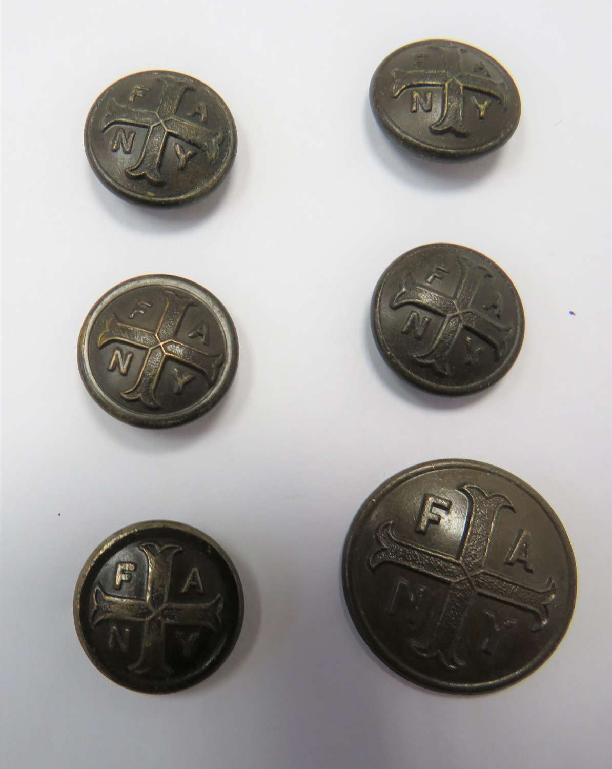 Six First Aid Nursing Yeomanry Buttons