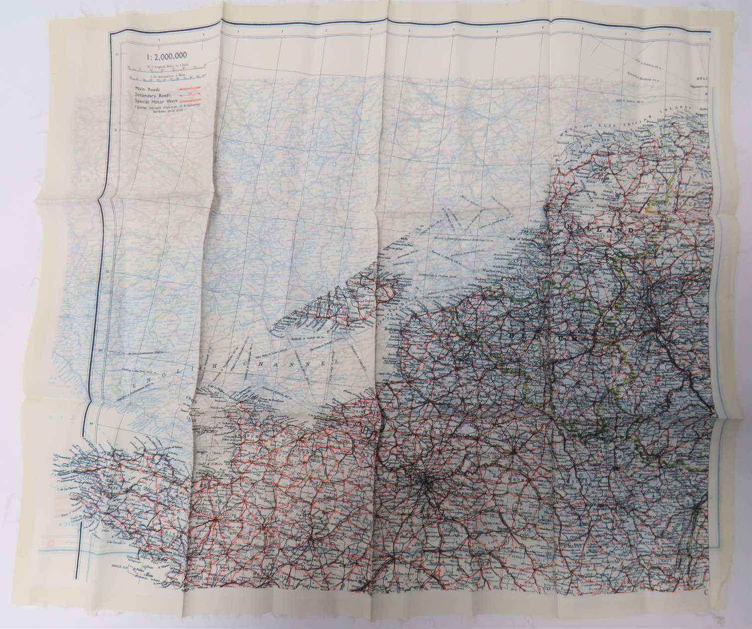 WW2 Air Crew / Special Forces Double Side Silk Map of Europe