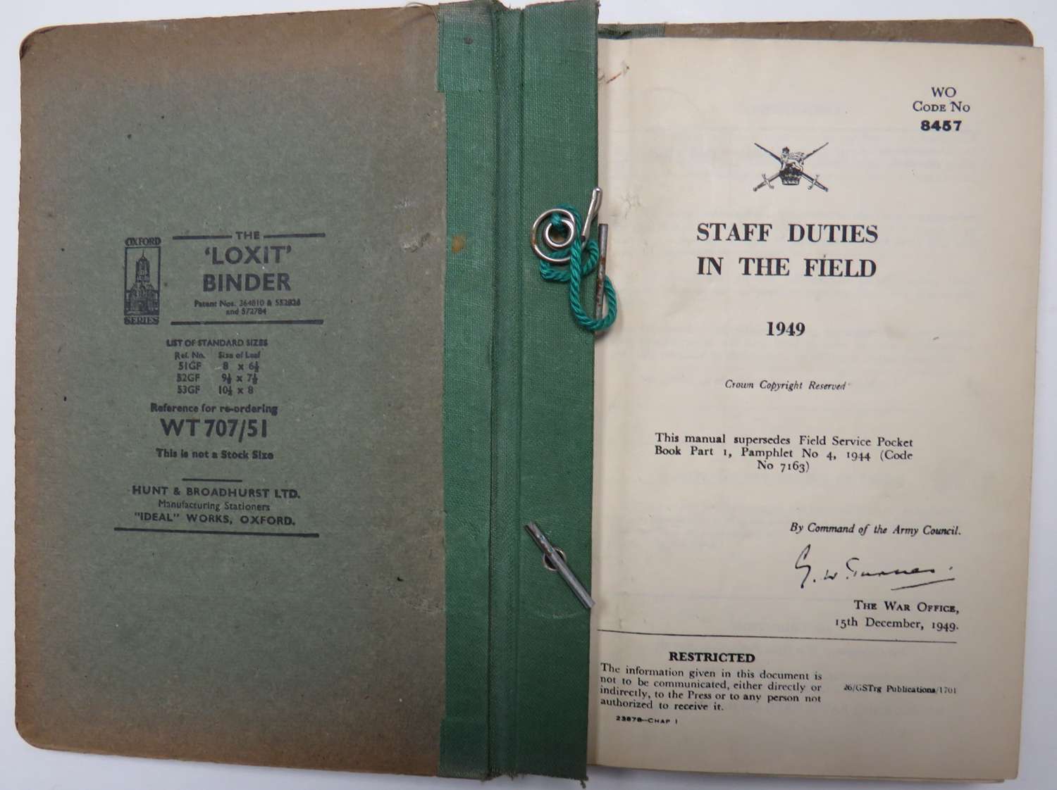 1949 Staff Duties in the Field Handbook