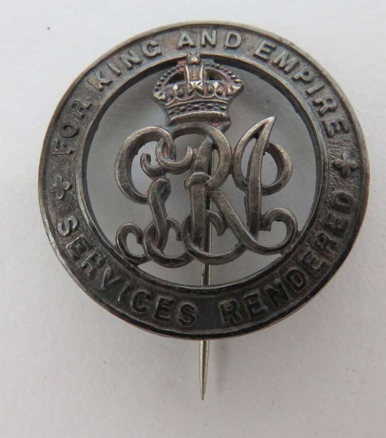 WW1 Services Rendered Silver Badge