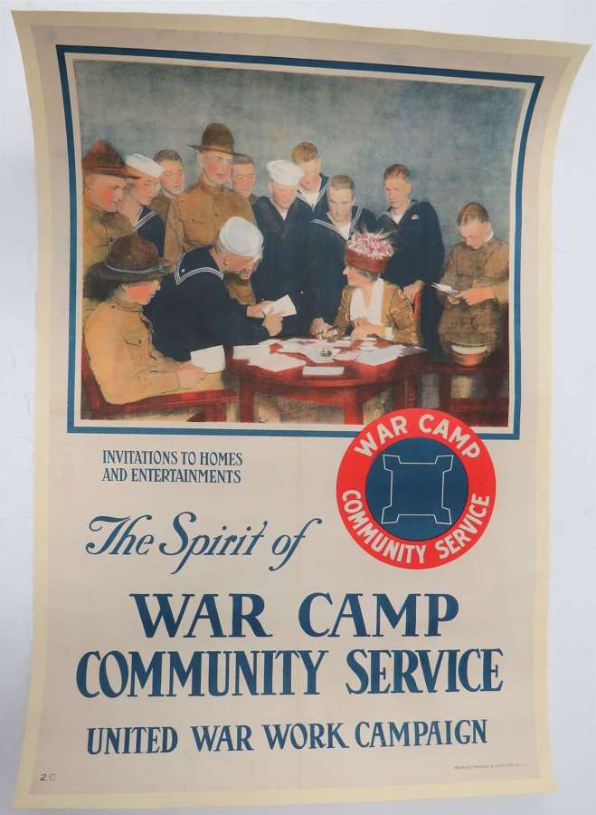 WW1 American War Camp Community Service Poster
