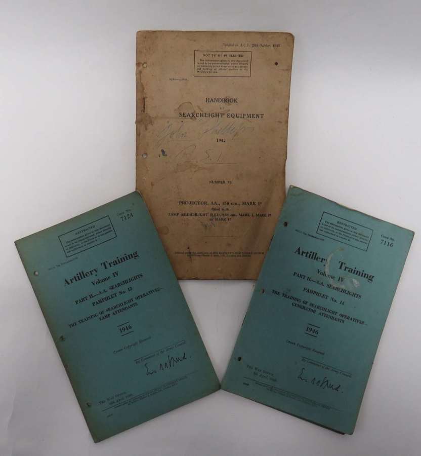 WW2 and Post War Searchlight Manuals
