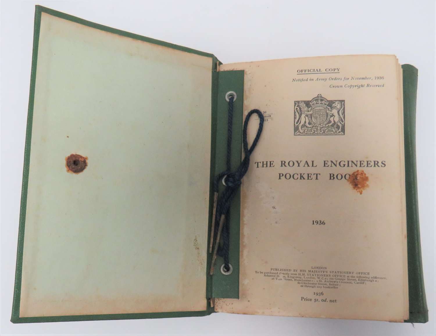 Pre War 1936 Royal Engineers Pocket Book