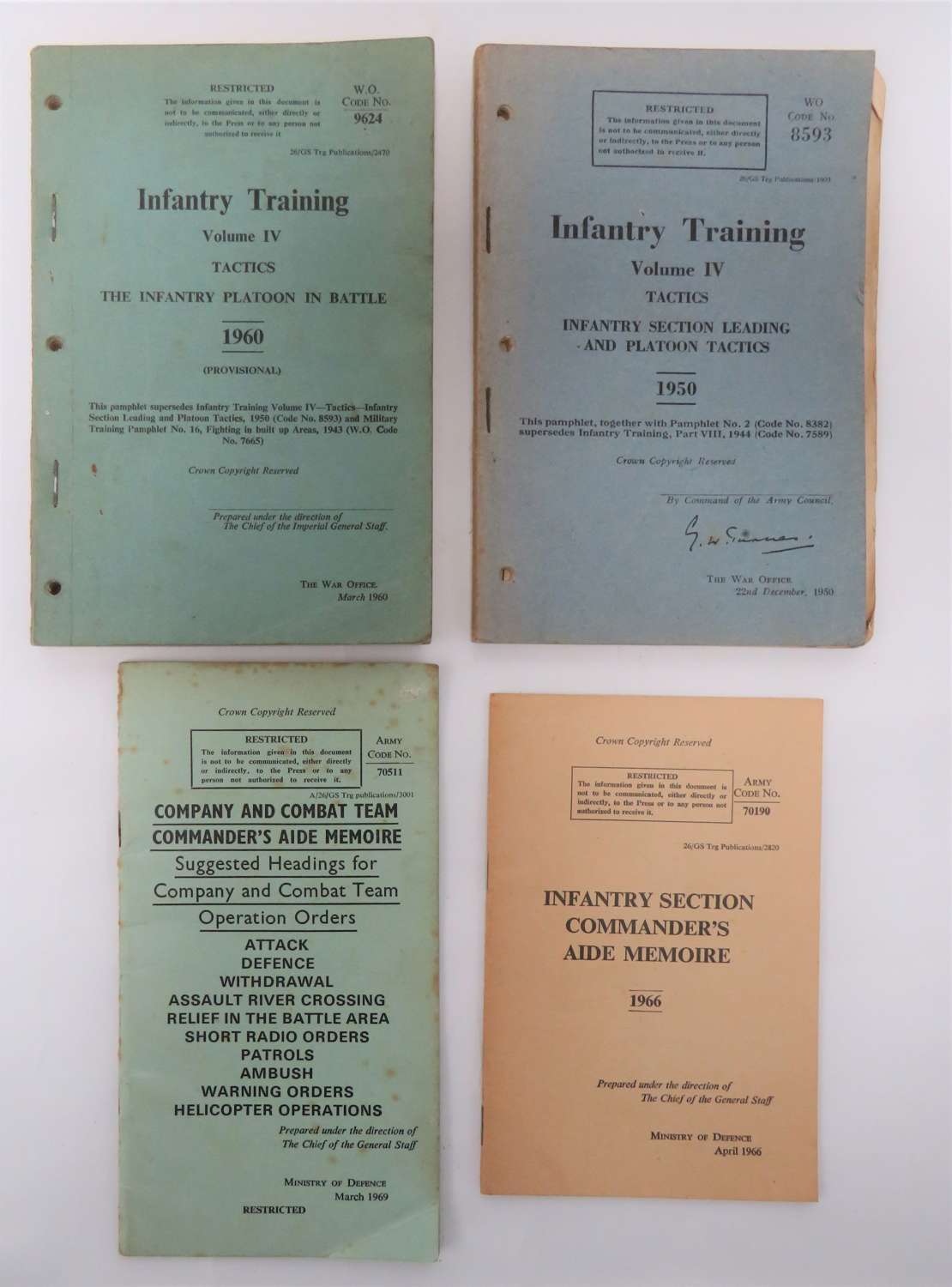 Four Post War Infantry Manuals