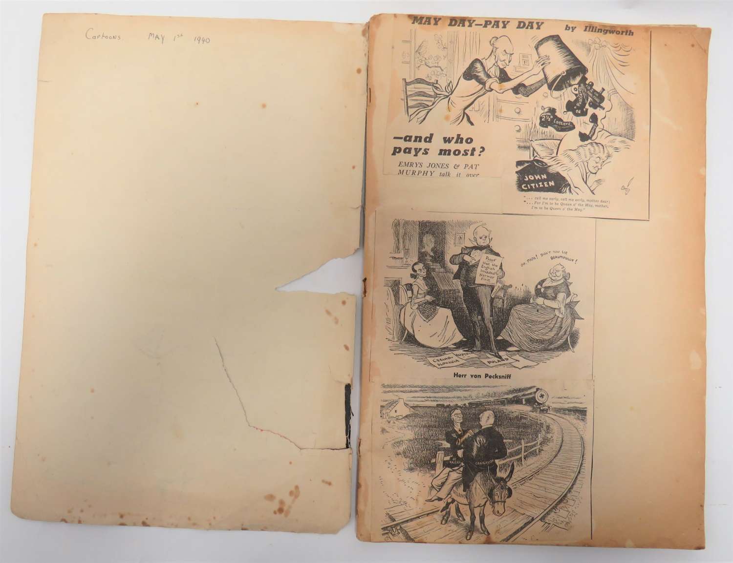 Early WW2 Cartoon Scrap Book