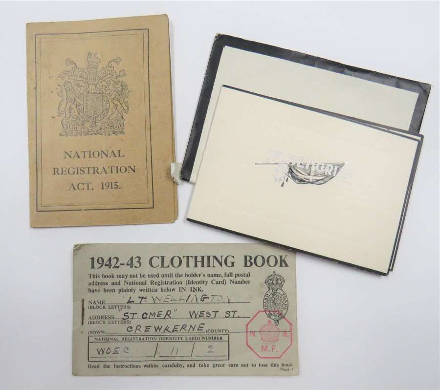 WW1 Devon Regiment Memorial Card and Family Paperwork