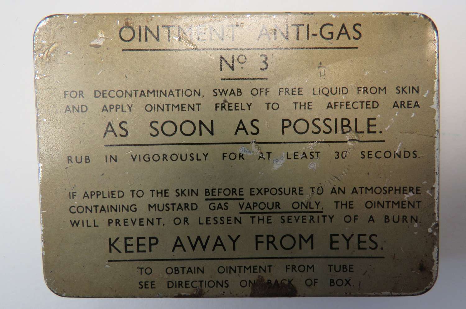 Anti-Gas Ointment No 3 Complete Tin