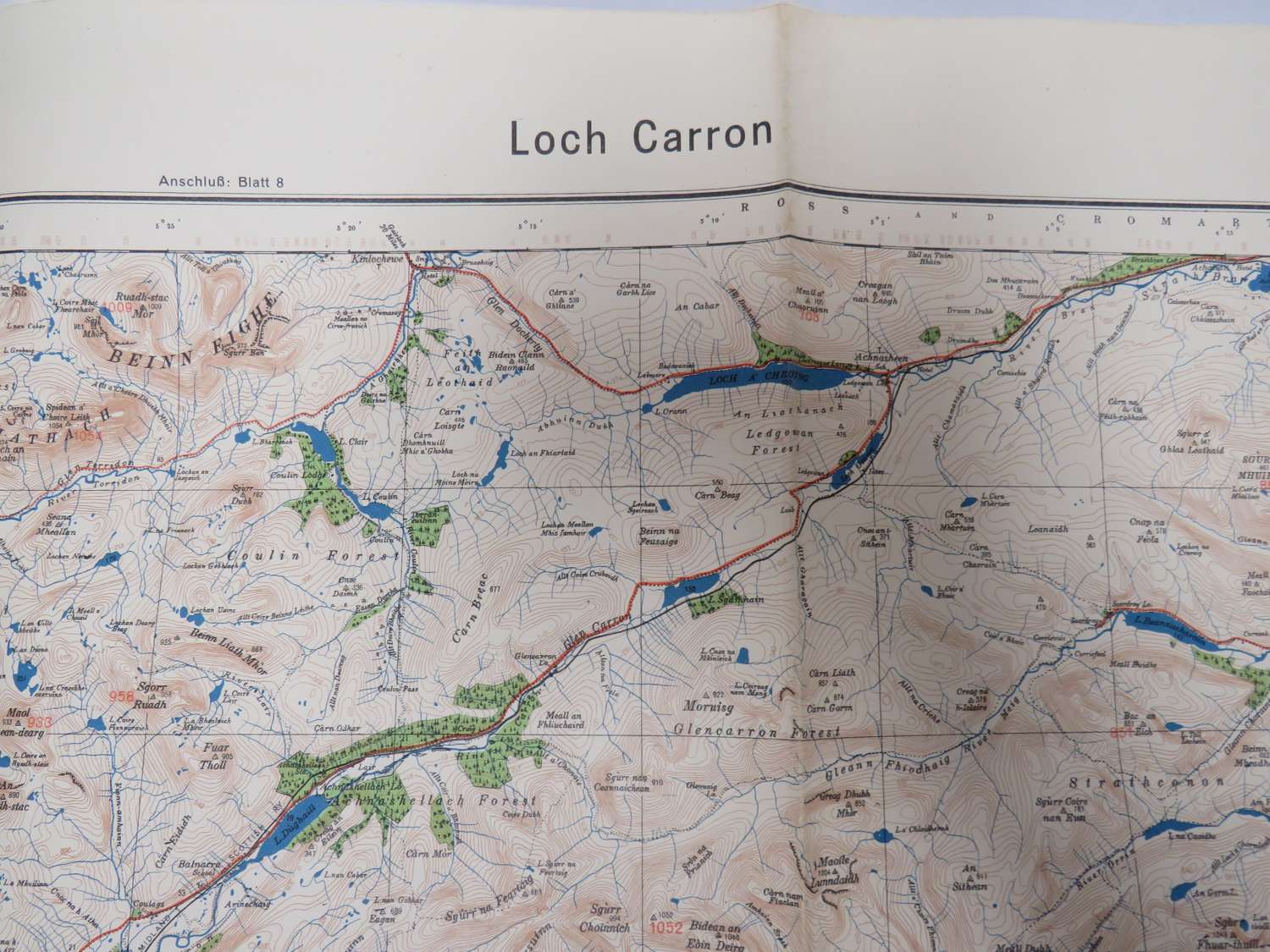 WW 2 German Invasion Map of Loch Carron Scotland