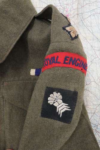 WW2 6th Armoured Engineers Officers Battle dress Jacket and Ephemera