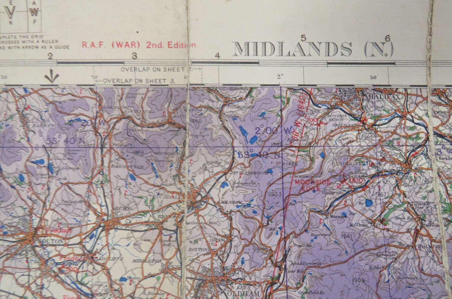 WW2 R.A.F Issue The Midlands Map