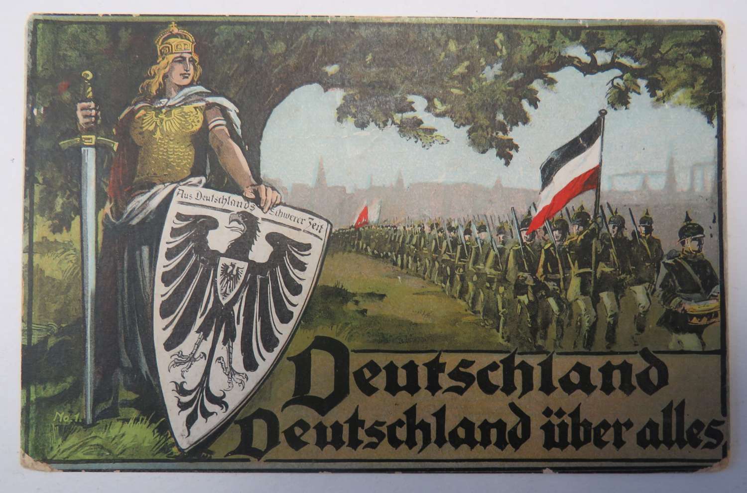 WW1 German Posted Colour Postcard
