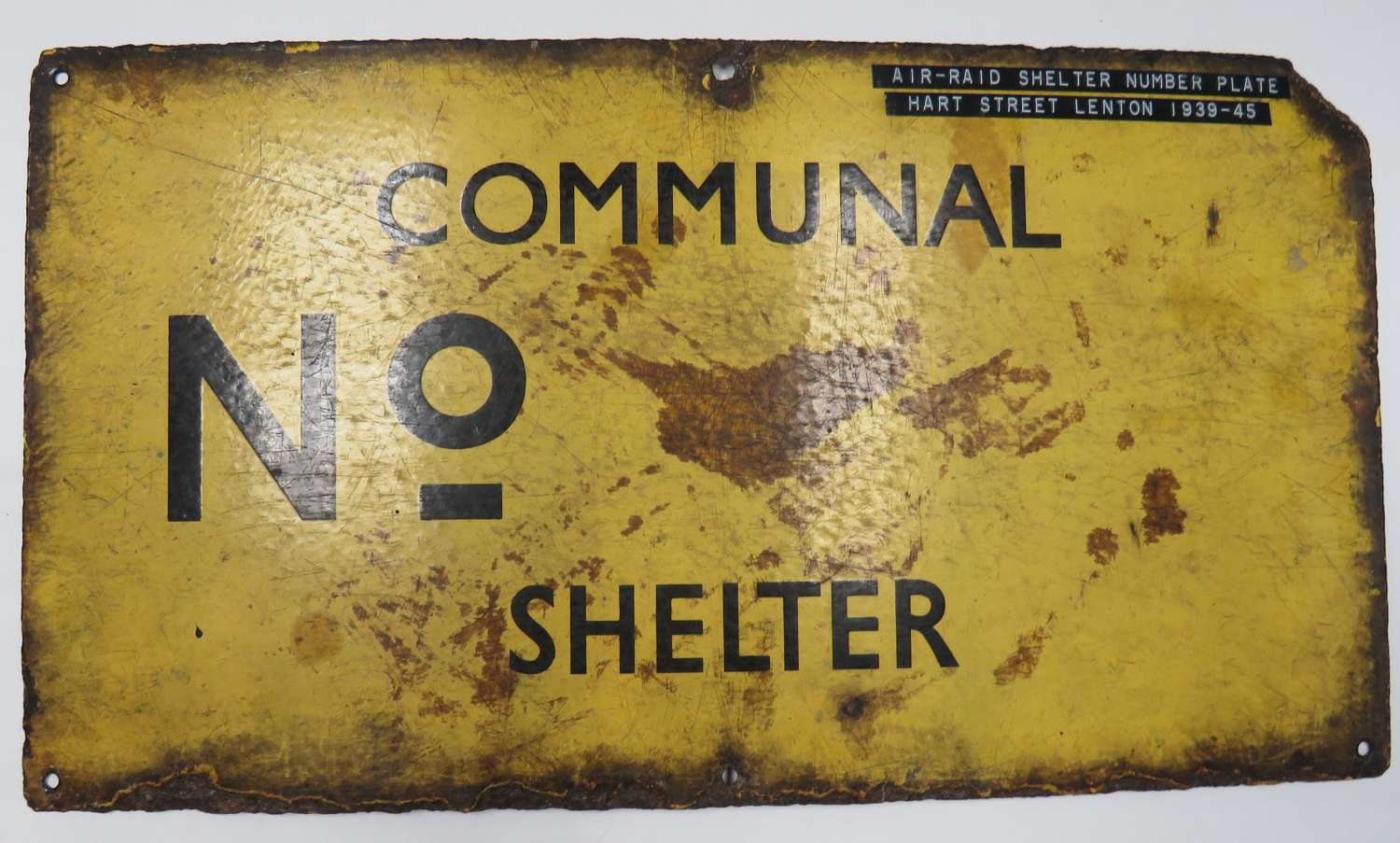 Very Rare WW2 Communal Shelter Entrance Wall Sign