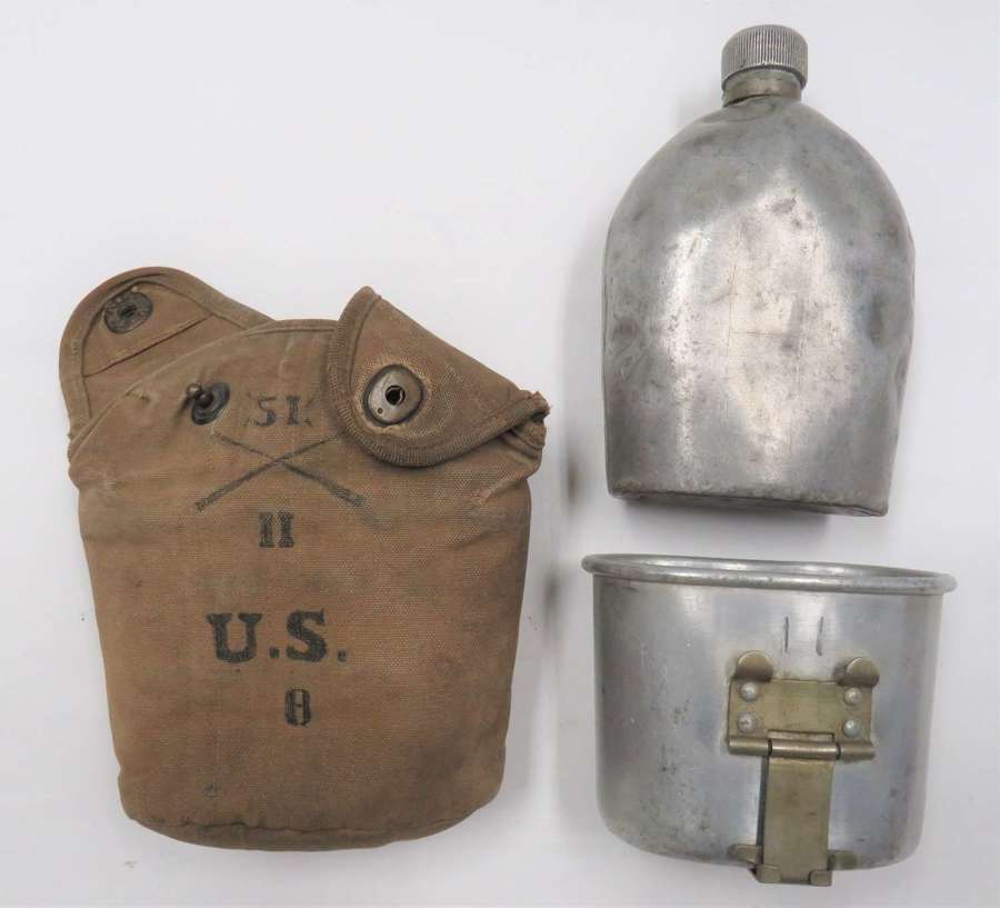 1918 Dated American Forces Water bottle and Cradle