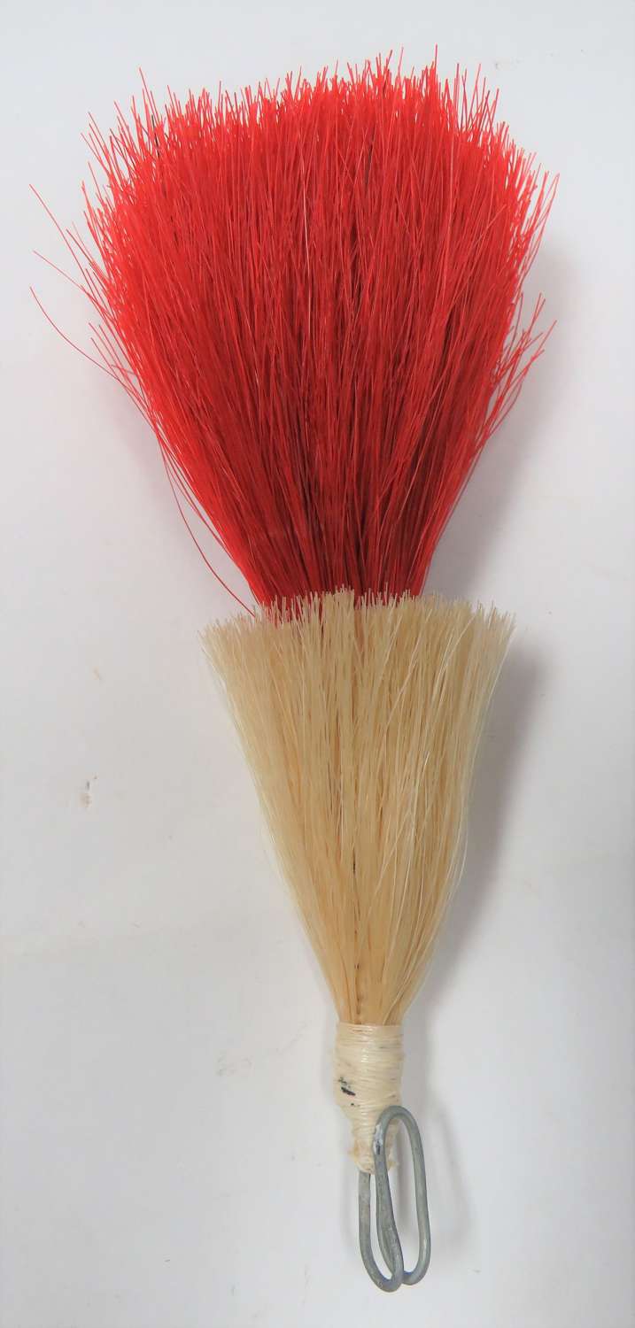 Red and White Horsehair Busby Plume