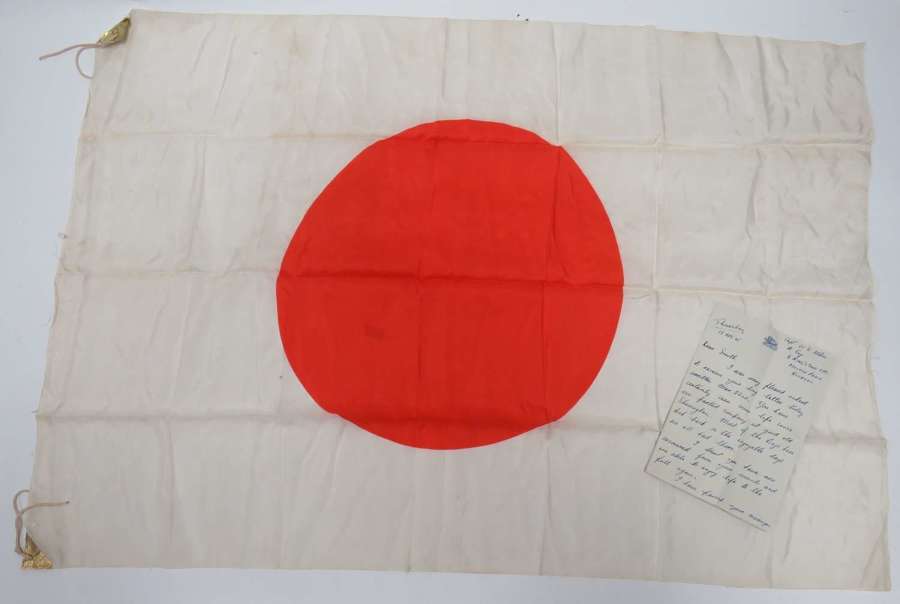 WW2 Japanese Silk Flag and Attribution Letter