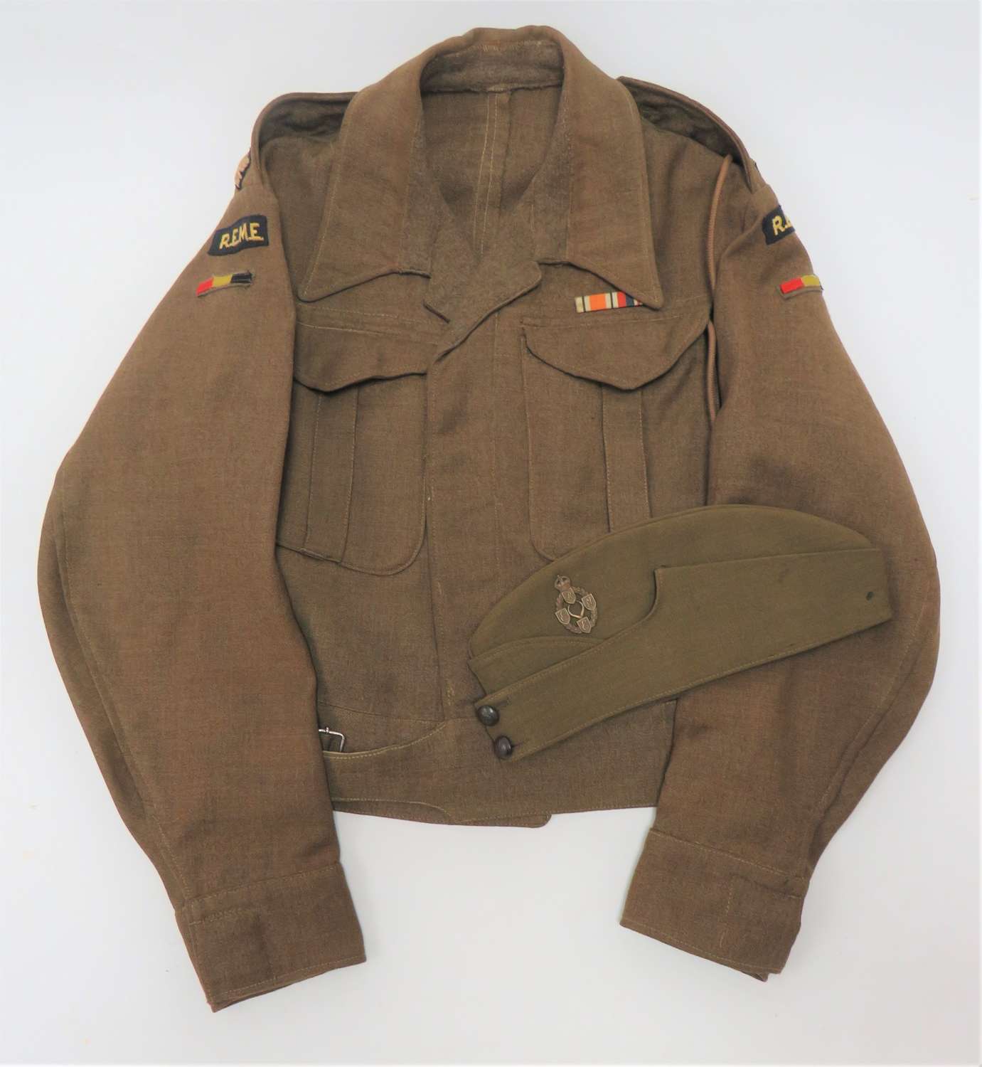 1937 Pattern REME Named Officer's Battledress Jacket and FS Cap