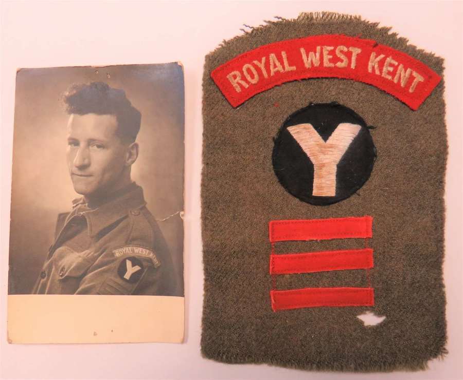 Royal West Kent 5th Division Battle Patch and I.D Photo