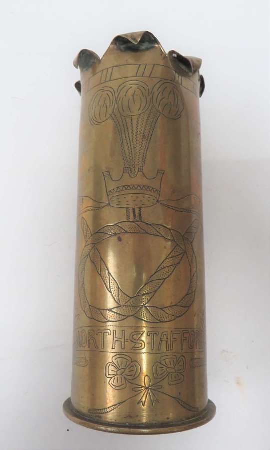 WW1 North Stafford Trench Art Souvenir Shell Lens France 1914-19