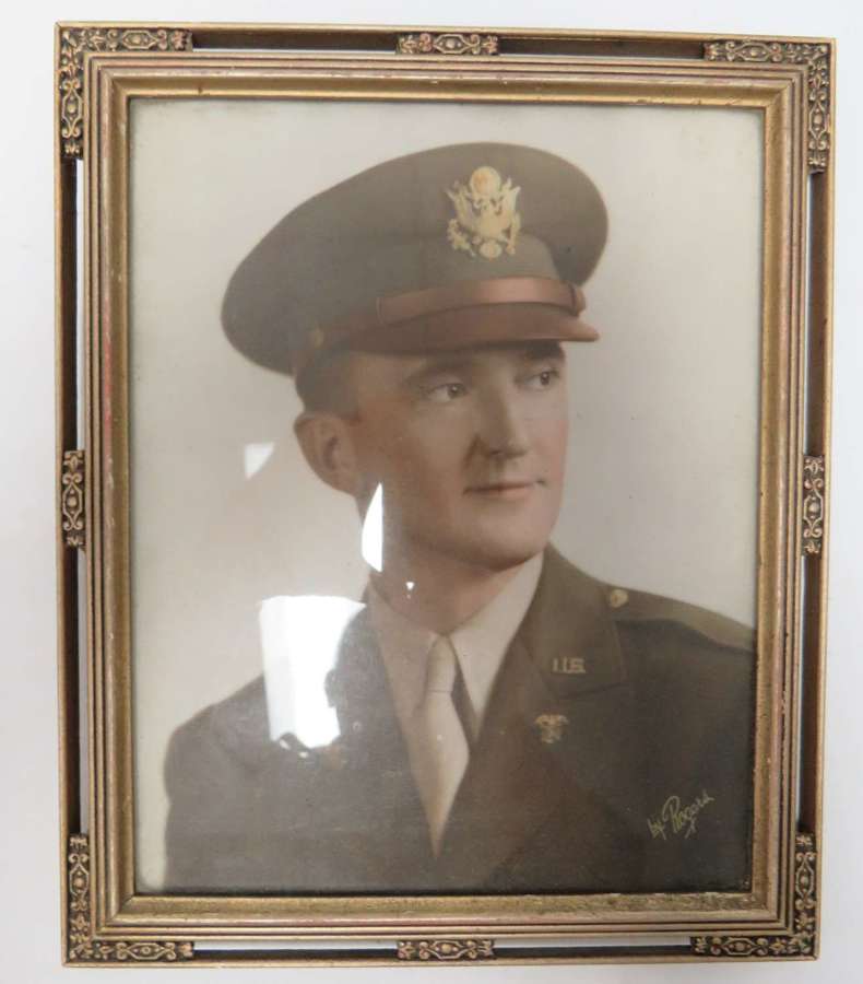 WW2 Attributed American Officer Framed Photograph