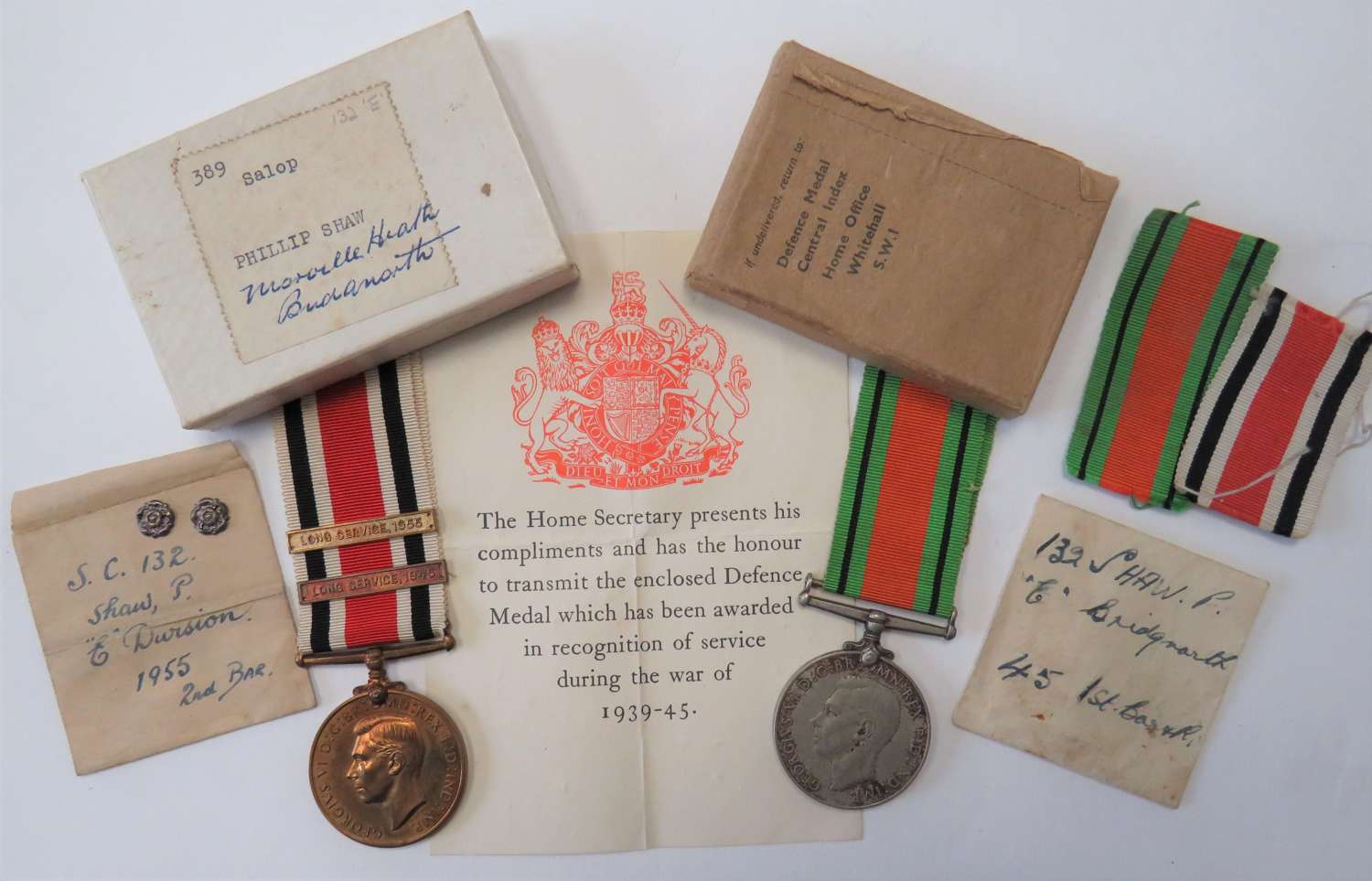 WW2 Bridgenorth Shropshire Special Constabulary Long Service Group