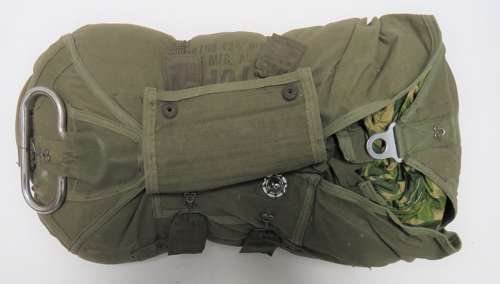 American D-Day Pattern Original Airborne Chest Parachute Pack and Cammo Chute