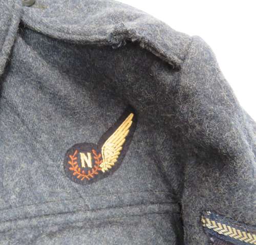 WW2 Original 1945 Dated R.A.F Aircrew Battledress Jacket and Field Service Cap