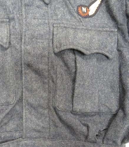 WW2 Original 1945 Dated R.A.F Aircrew Battledress Jacket and Field Service Cap