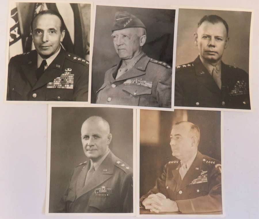 Set of 5 Photographs Showing High Ranking American WW2 Officers