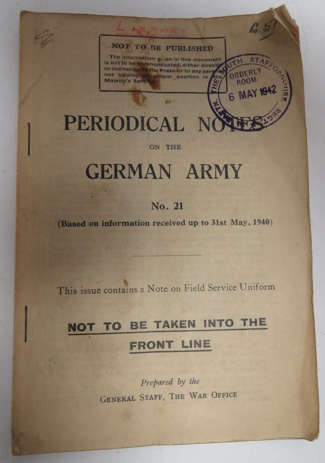 WW2 British Issue Booklet on German Army Uniforms