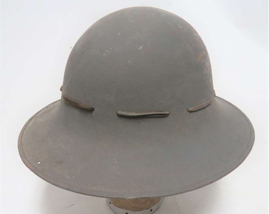 Early War Home Front Zuckerman Steel Helmet with Department Label