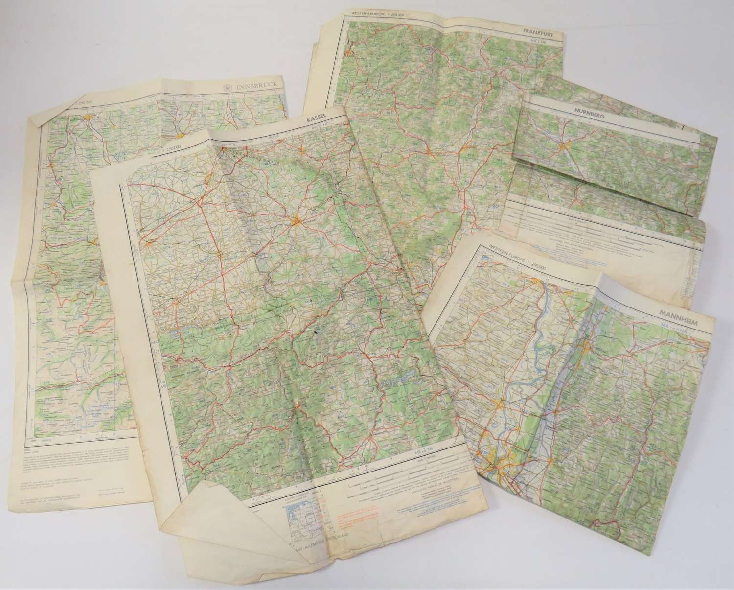 Group of Five 1960s Military Maps Of Germany
