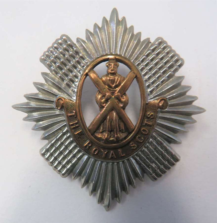 Victorian Royal Scots Glengarry / Home Service Plate Centre Badge